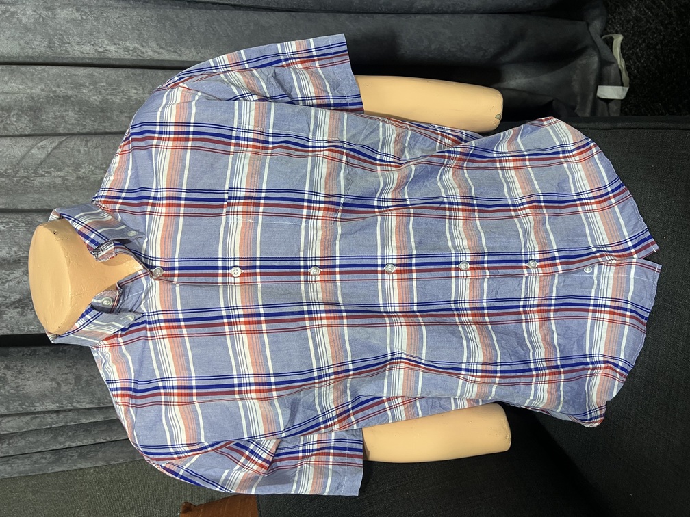 Superbe Chemise homme à carreaux manche courte  taille L